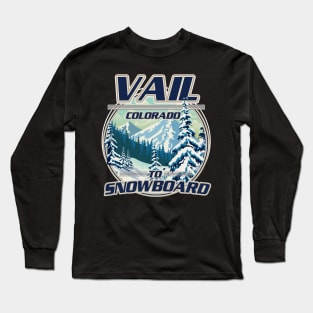 Vail Colorado Snowboarding logo Long Sleeve T-Shirt